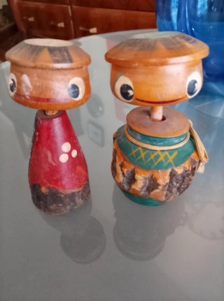 Set 5 Kokeshi Giapponesi Legno