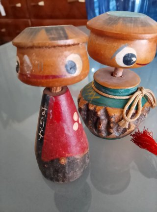 Set 5 Kokeshi Giapponesi Legno