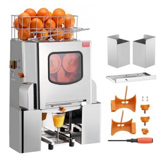 Máquina Exprimidora de Naranjas Comercial, Extractor de Jugo Automático de 120W, Exprimidor de Naranjas de Acero Inoxidable 20 Naranjas/Minuto, con Caja de Filtro Extraíble, Tapa de Acero Inoxidab...