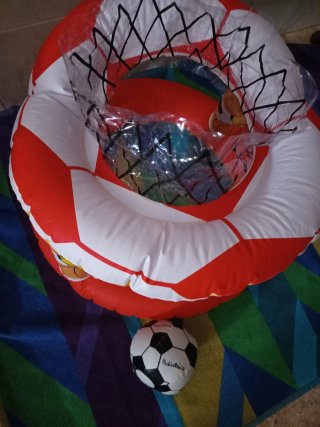 Canasta hinchable baloncesto y fútbol