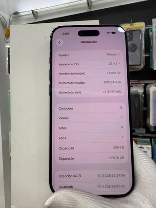 iPhone 17 Air 256GB Negro Seminuevo perfecto estad