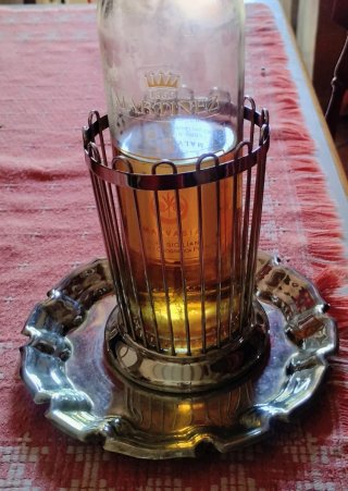 Antichità: Vassoio vintage + portabottiglie acciai