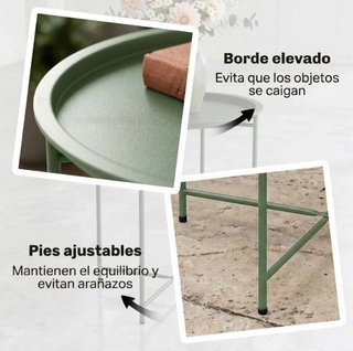 Mesa redonda de jardín verde