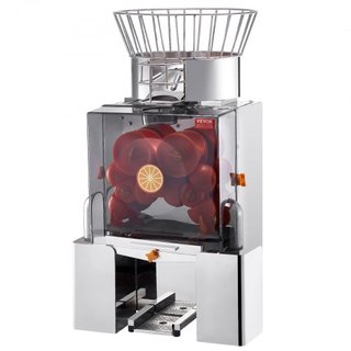 Máquina Exprimidora de Naranjas Comercial, Extractor de Jugo Automático de 120W, Extractor de Jugo de Acero Inoxidable para 25 Naranjas por Minuto, con Caja de Filtro Extraíble, Cubierta de PC, 2 ...