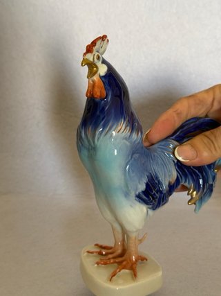 Statuina Volkstedt gallo blu