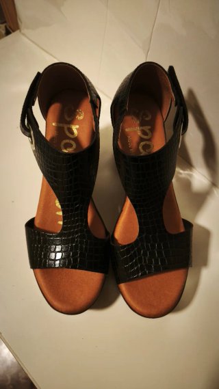 Sandalias Sparwoman Tacón Plataforma Negras