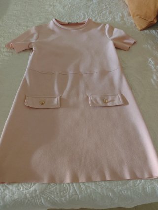 Vestido rosa manga corta