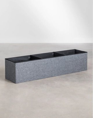 Banco baúl de almacenaje gris 110cm