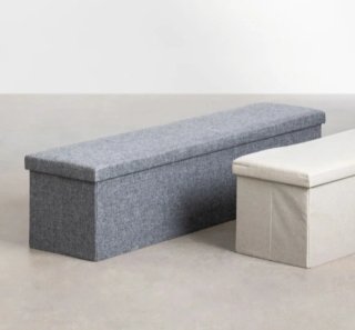 Banco baúl de almacenaje gris 110cm