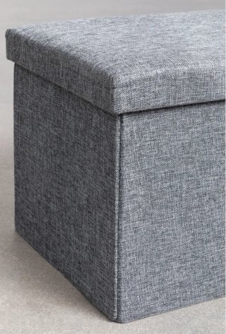Banco baúl de almacenaje gris 110cm