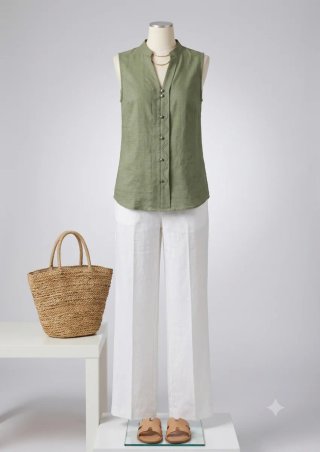 Camisa verde sin mangas