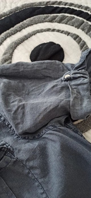 Camisa manga corta gris hombre, talla XL