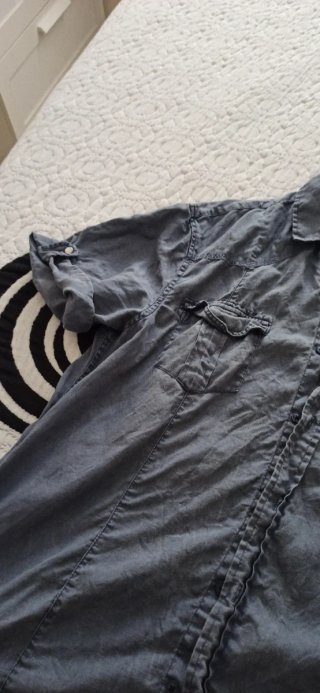 Camisa manga corta gris hombre, talla XL