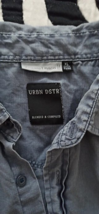 Camisa manga corta gris hombre, talla XL