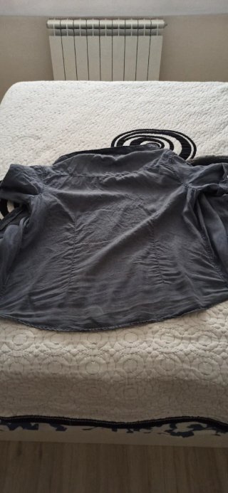 Camisa manga corta gris hombre, talla XL