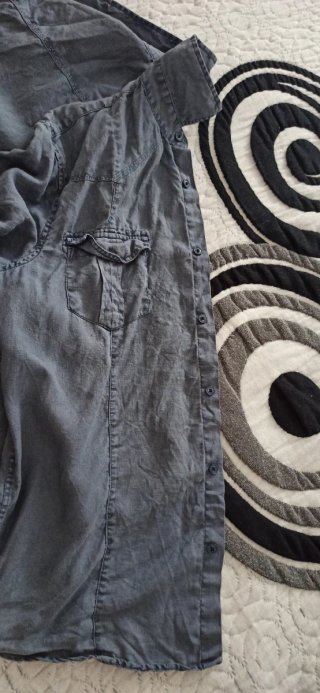 Camisa manga corta gris hombre, talla XL