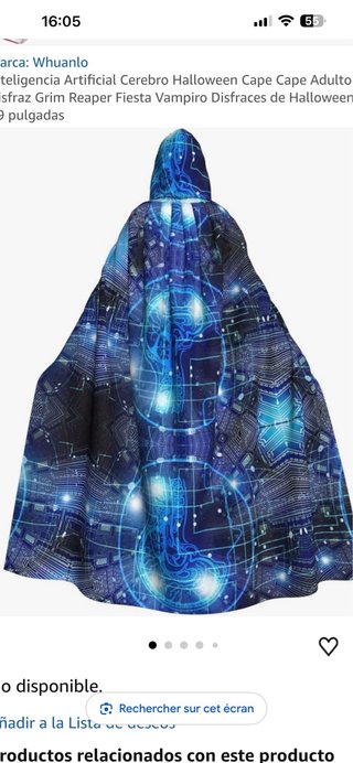 Capa con capucha azul y estampado galáctico