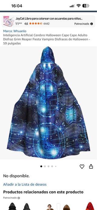 Capa con capucha azul y estampado galáctico