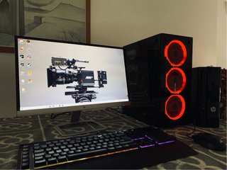 PC AMD Ryzen + Monitor HP Full HD + Corsair K55