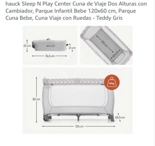 Cuna de viaje Hauck con cambiador y colchón