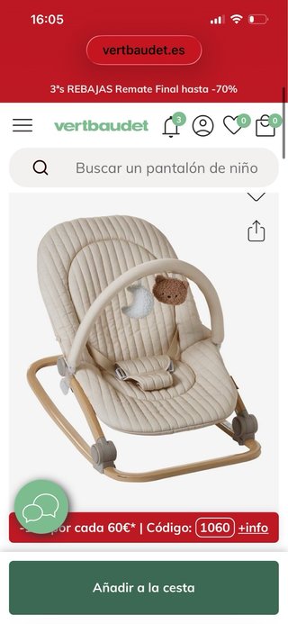 Hamaquitas Vertbaudet beige y verde agua