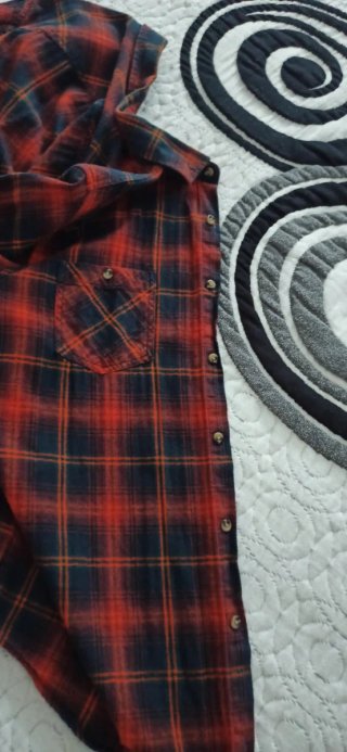 Camisa cuadros hombre manga larga