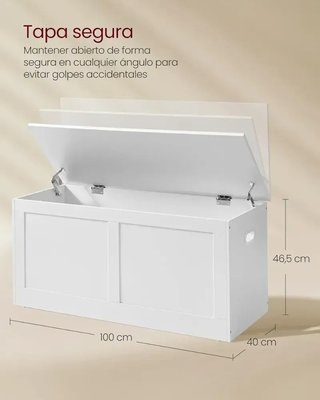 Baúl Puff Banco Almacenaje 100cm Vasagle LSB164W01