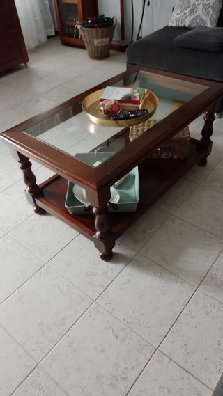 Mesa de centro madera y cristal