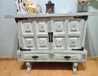 Aparador Mueble Entrada Madera Gris