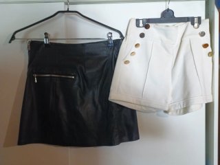 Lote falda negra y pantalón blanco