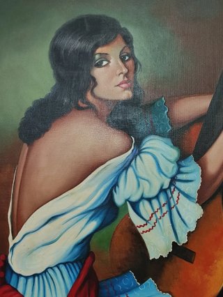 Lienzo Cubillanas Mujer Guitarra Flamenca