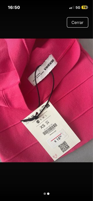 Top rosa Bershka Talla XS nuevo con etiqueta