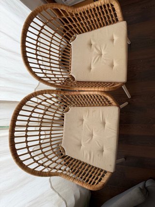 Sedia in vimini e metallo bianco