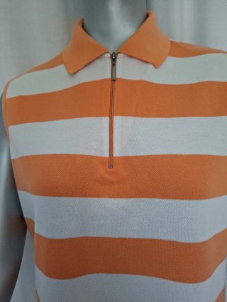 Polo sin mangas a rayas naranja y blanco
