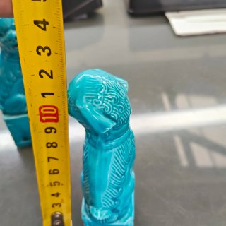 Pareja Perros Fu Azules Cerámica