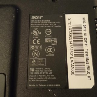 Acer TravelMate 250 per i ricambi