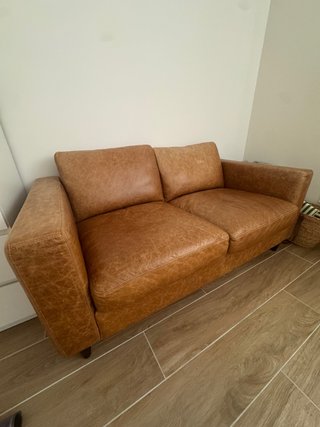 Divano in pelle Maison du Monde Marrone