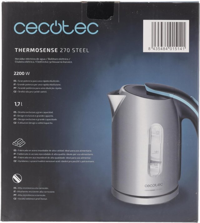 Hervidor Cecotec ThermoSense 270 Steel