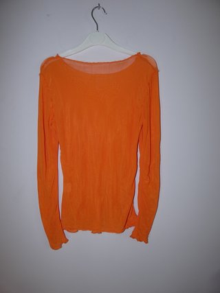 Camiseta tul naranja manga larga