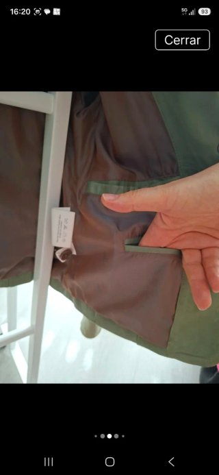 Chaqueta de piel verde talla M