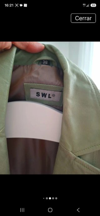 Chaqueta de piel verde talla M