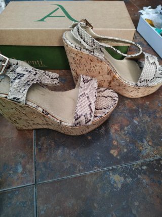 Sandalias de cuña tacones de serpiente
