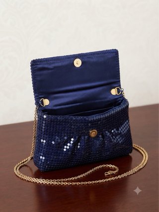 Piccola pochette blu metallica