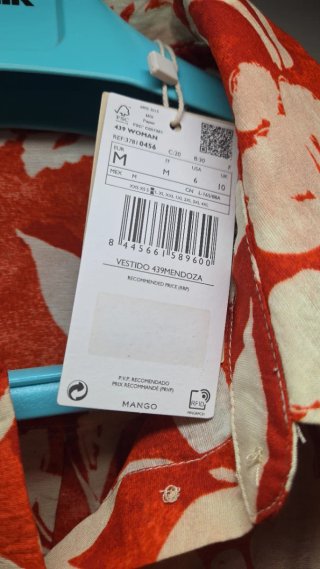 Blusa floral rojo y blanco Talla M