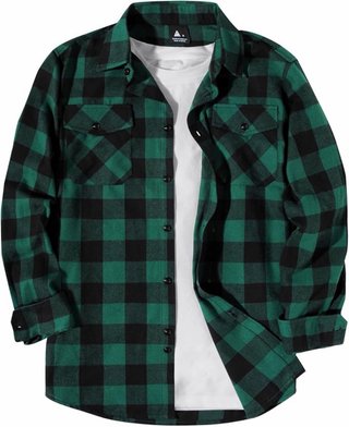 Camisa Franela Cuadros Verde/Negro Talla XL