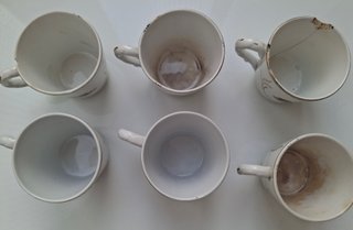 Juego 6 Tazas Café Porcelana