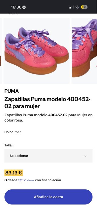REMATO Zapatillas Puma Talla 38 Mujer