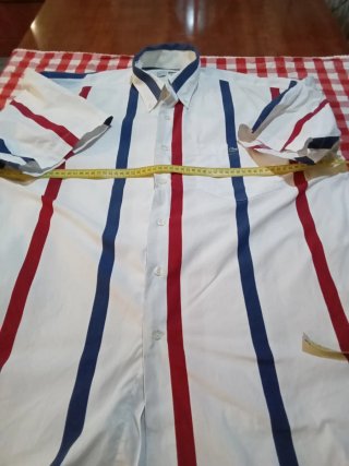 Camisa Lacoste XXL Rayas Azul Blanco