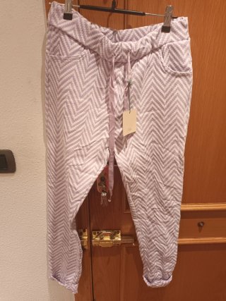 Pantalón estampado chevron lencero