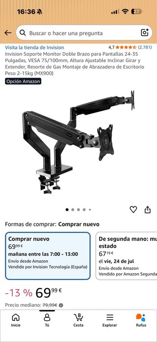 Monitor Lenovo da 32'' con supporto